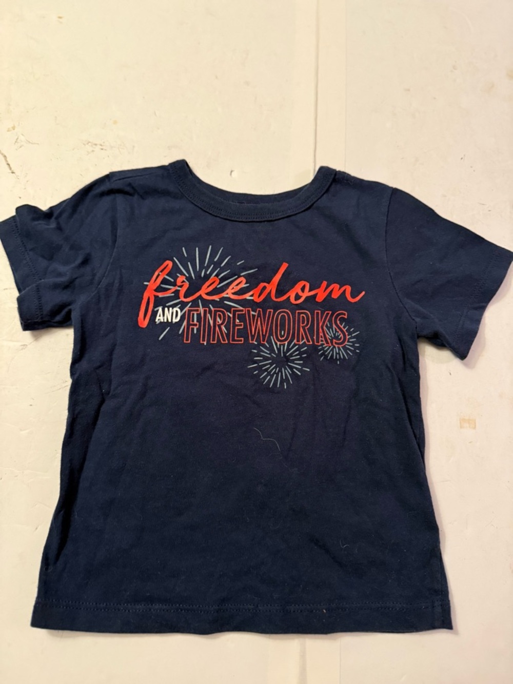 Boys Navy 'Freedom and Fireworks' Graphic Short Sleeve Tee